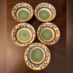 Vintage Gibson Catalonia Handpainted Fruit/Dessert (Sauce) Bowls -Set of 5